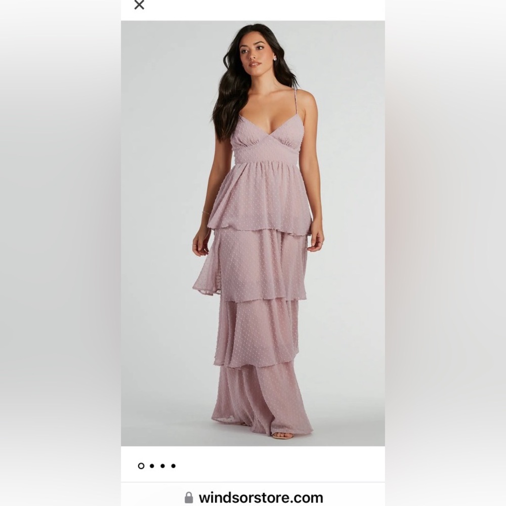 pink ruffle maxi